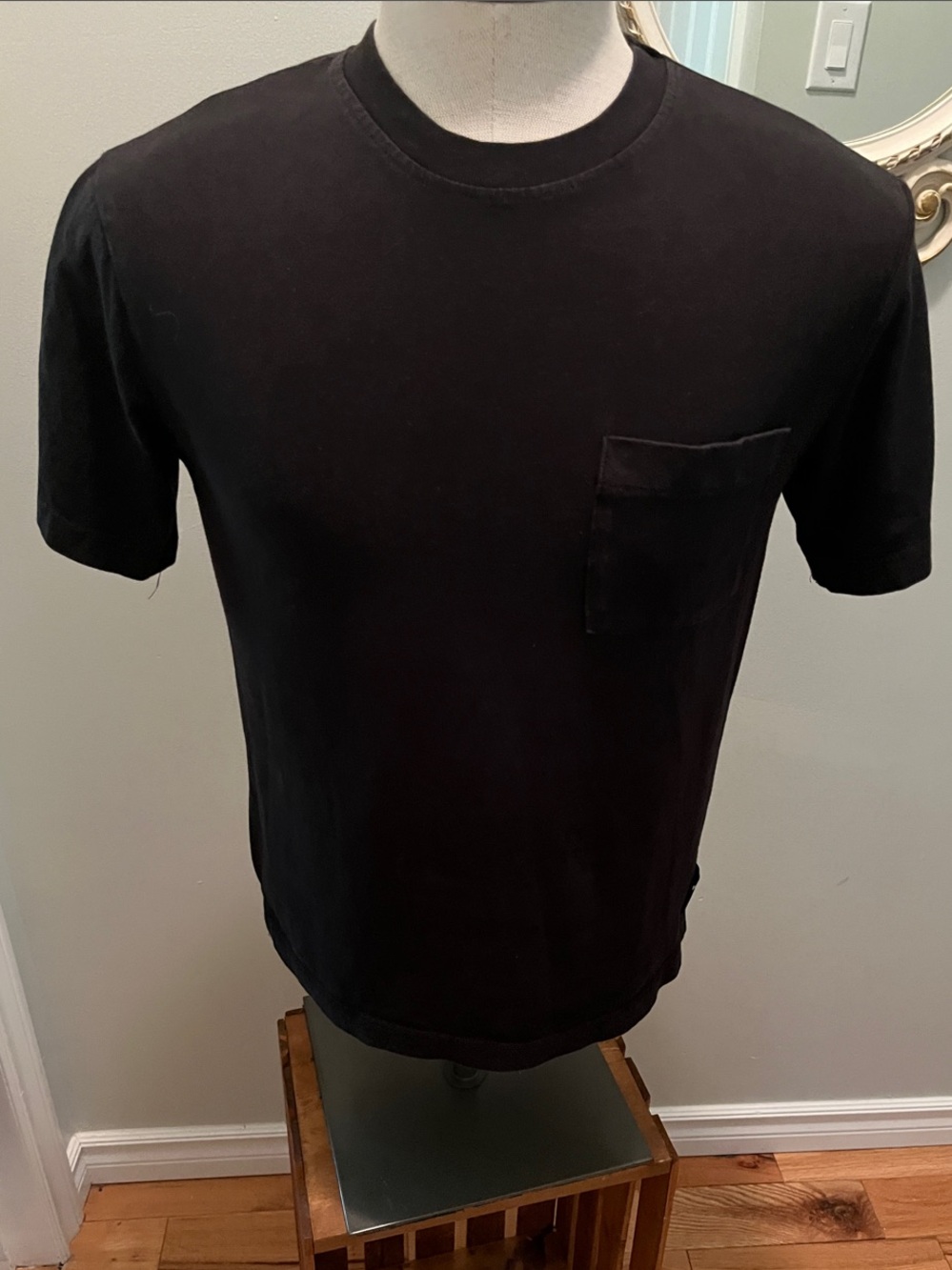 Pull&Bear Men's Black Short Sleeve Pocket Tee
